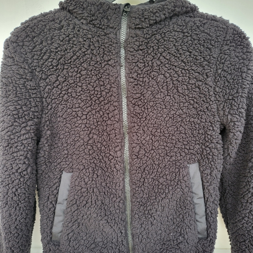 Boys black teddy jacket